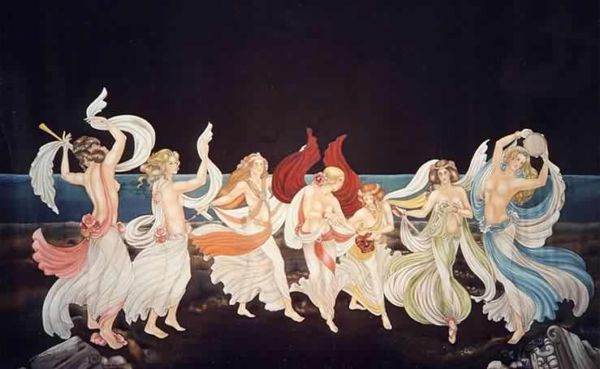 La danse des Grues - Peinture sur soie © Anne-Lan