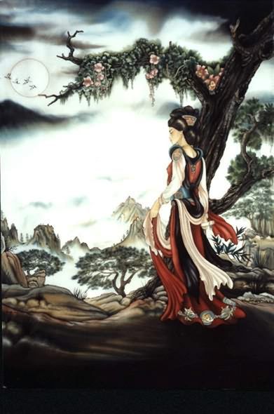 La Robe de céremonie - Peinture sur soie © Anne-Lan